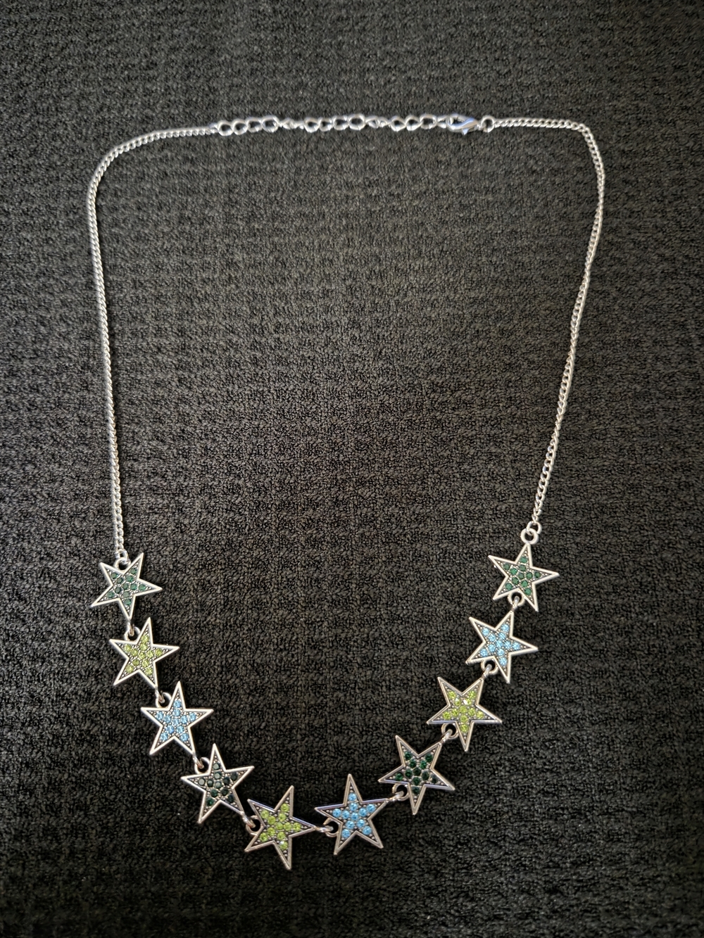 Star Necklace with Blue and Green Accents